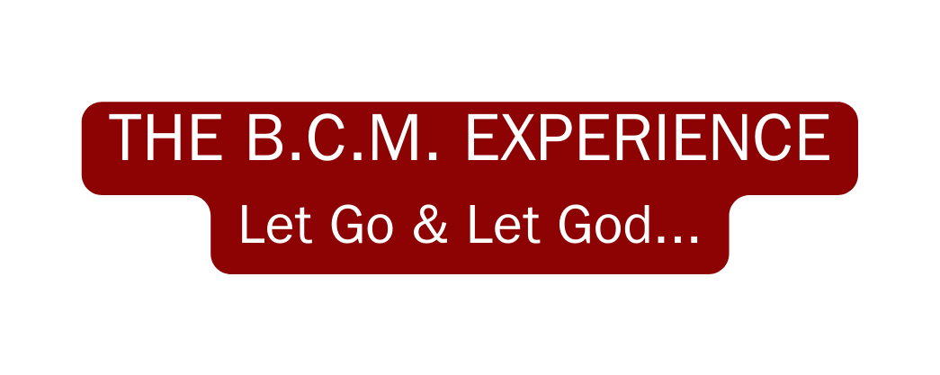 THE B C M EXPERIENCE Let Go Let God